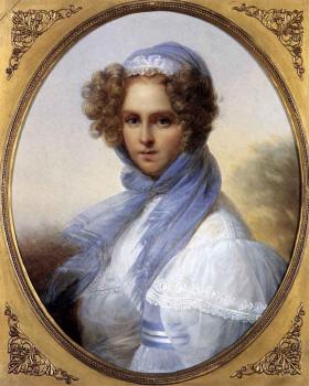 Francois-Joseph Kinsoen : Presumed Portrait Of Miss Kinsoen